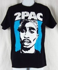 Mens New Tupac Shakur 2PAC Rapper Black Blue T-Shirt Size S M L XL 2XL picture
