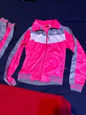 girls medium vintage pink and gray nike sweatsuit picture
