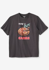 KingSize Men's Big & Tall Slogan Graphic T-Shirt - 7XL Pizza picture