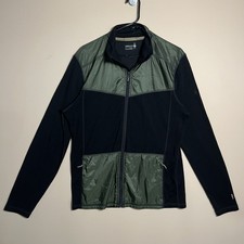 Smartwool Merinoloft Hybrid Wool Puffer Jacket Full Zip Black Green Large Ld picture