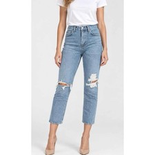 $198 NWT AGOLDE Wilder Mid Rise Straight Jeans, Whiplash, 24” picture