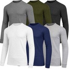 3-Pack Men’s Long Sleeve Waffle Thermal Crew Neck Shirts Cotton Blend (S-2XL) picture