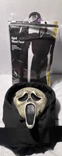 Spirit Halloween Scream Aged Ghost Face Costume Adult XXL Mask Robe Belt NWT NEW picture