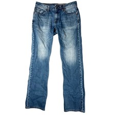 Volcom Solver Modern Straight Jeans Mens 31 Blue Denim Skateboarding picture