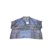NWT Anthropologie  dRA Los Angeles Blue Paisley Patchwork Button Front Top M picture