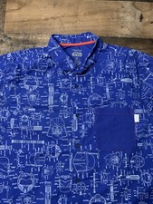 Disney Parks Star Wars Shirt Mens XL Blue Darth Vader Blueprint Short Sleeve picture