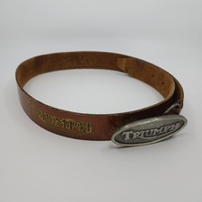 Rare 1975 Triumph Motorcycles Leather Belt - T-38 Buckle - Bergamot - 36 Inch picture