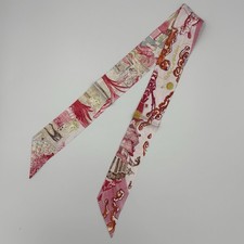 Hermes City of Light Twilly Scarf Pink Red Multicolor Silk Elias Kafouros picture