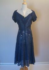 Vintage 1940s-50s Blue Rosemont Lace Dress picture