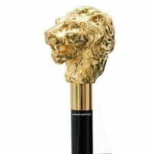 Antique Style Walking Stick Solid Vintage Designer Lion Head Wooden Cane gift picture