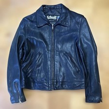 Vintage Schott 247W Single Rider Leather Jacket Black Men's US M picture