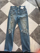 Madewell Distressed Blue Boyfriend Jeans picture