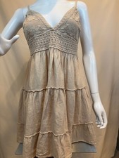 Blanco by Nature Crochet Halter Midi Dress 100% Cotton Size Large NWT picture