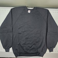 Vintage Jerzees Raglan Sweatshirt XXL New Black Usa 90s Classic Russell Minimal picture
