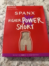 Spanx HIGHER POWER SHORT Soft Nude High Waist Mid Thigh Shaping Shorts Size L picture