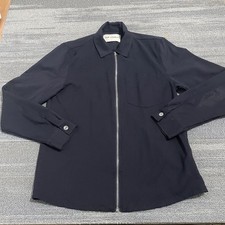 Our Legacy Jacket Mens 48 Blue Navy Virgin Wool Overshirt Bomber Collar Full Zip picture