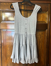 Sky Women's Gray Sleeveless Scoop Neck Button-Front Knit Rayon Mini Dress M picture