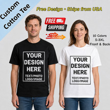 Custom T-Shirts: Print Your Photo/Logo Front & Back, Unisex Personalized Tee picture