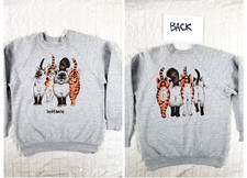 VTG Fruit Of The Loom Sweatshirt Womens MEDIUM Cat Print Cat Butts 90s USA CLEAN picture