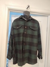 Vintage LL Bean Wool /Cotton Green Plaid Jacket Men's Medium/Tall PLEASE READ picture