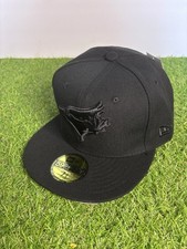 New Era MLB Black Fitted 59FIFTY Twill Baseball Cap Hat Men’s 7 3/8 picture