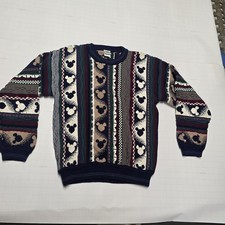 Vintage Disney Store Mickey Coogie Style Sweater Small Cable Knit Chunky picture