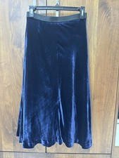 Alexander Wang Navy Velvet A-Line Fall Skirt with Elastic Waist, Size 6 picture