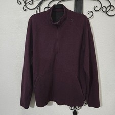 Lululemon At Ease Half Zip Pullover Burgundy Red Large picture