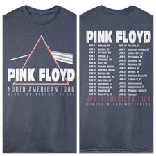 Official T Shirt PINK FLOYD 1973 NORTH AMERICAN TOUR 2 Sided New Navy Heather picture