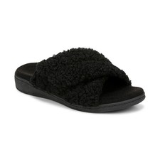 FLASH SALE Women's Vionic Relax II Slipper Arch Support Sandals Black Shearling picture
