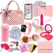 Play Purse For Little Girls, 32PCS Toddler Purse With Pretend Makeup For Kids, 3 picture