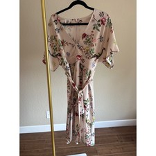 Anthropologie dRA Los Angeles Midi Dress Floral Bird Print 12 Garden Nature picture