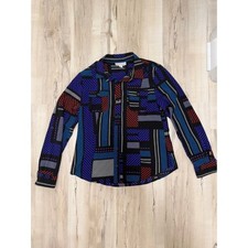 Vintage Dana Buchman Geometric Long Sleeve Top picture
