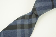 Burberry London England Denim Blue Black Nova Check Silk Blend Tie Italy NEW picture