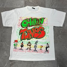 90s Vintage Looney Tunes Graphic Rap Tee Mens XL Chillin With The Tunes Hip Hop picture