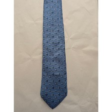 Vintage Hermès 100% Silk Men's Blue Tie With Sea Items picture