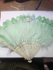 Antique Edwardian feather fan picture