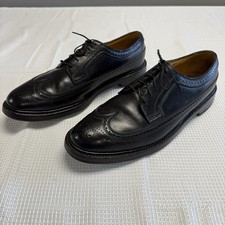 Vtg 1971 Florsheim Imperial Kenmoor 92604 Black Wingtip V Cleat Dress Shoes 12D picture
