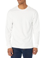 Hanes Men's Long Sleeve Beefy-T Shirt, White, Large (Pack of 2) picture