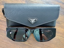 Prada PR 09ZS 54mm Rectangle Sunglasses in Black and Gray Lens picture