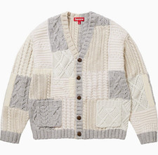 Supreme Patchwork Cardigan Ivory Size L Large (FW23) picture