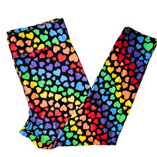 TC2 (sizes 20-26) LuLaRoe Leggings ~ RAINBOW HEARTS PATTERN ~ Valentine's Day picture