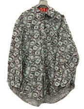 Balenciaga 2018 Dollar Bill Print Oversized Shirt SS18 Runway Money Rare XXL#162 picture