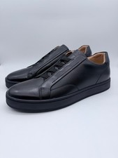 Florsheim Men's Size 10 Monopoli Black Leather Elastic Slip-On Sneaker New picture