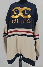 Makobi Mens Quilted Sweatshirt 6XB Tan Navy Red Gold El Chapo Pockets NWT picture