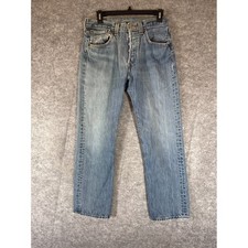 Levi's  31x30 Blue 501 Original Fit Button Fly Straight Leg Denim Jeans Vintage picture