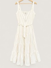 NWT Aqua Cream Tiered Maxi Dress with Waist Tie XL picture