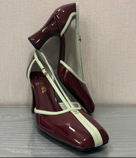 chanel 26k burgundy and mint slingback. 40 eu. New picture