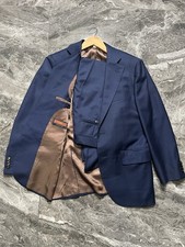 Suitsupply La Spalla E.Thomas Wool Navy Blue Suit 38s 150s Pants 32x25 Italy picture