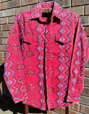 VTG Wrangler Brushpopper Southwest Western Shirt 15.5 34 XL Tail Made in USA picture